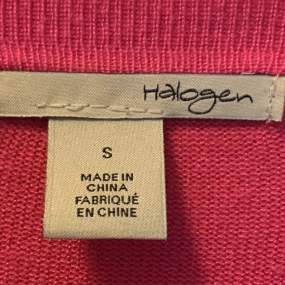 Halogen Barbie Hot Pink Long Sleeve Button Down Soft Sweater Cardigan Size S - Picture 3 of 13